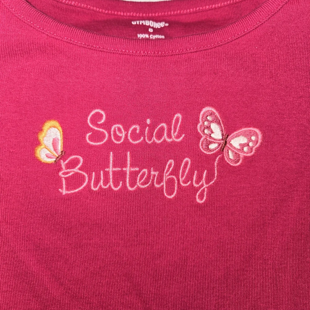 Gymboree Girl's sz 8 Embroidered Social Butterfly Tee